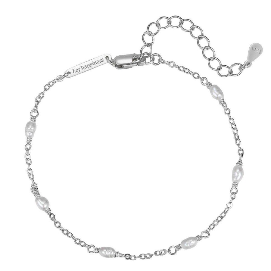 Armb Nder Hey Happiness | Perlenarmband Sterlingsilber Silver