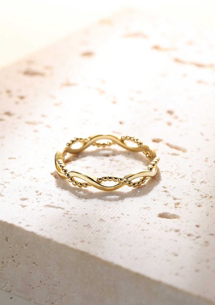 Ringe Hey Happiness | Doppelt Gedrehter Ring Sterlingsilber In Gold