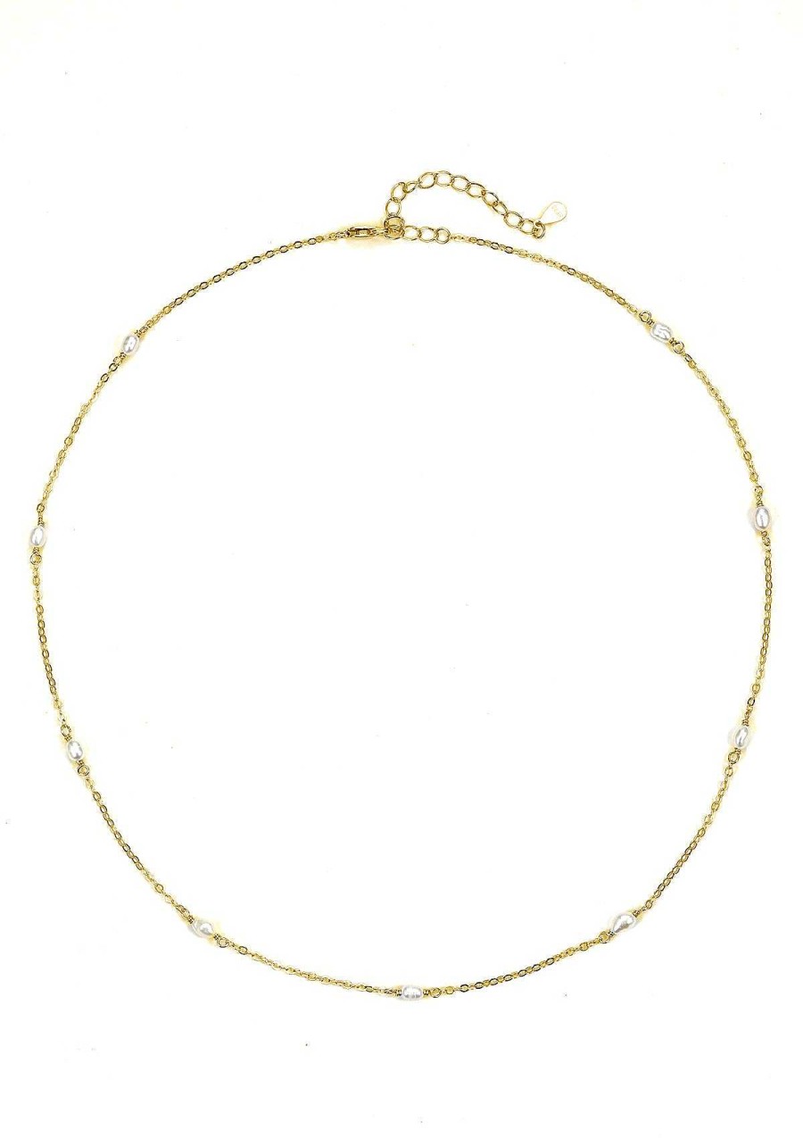 Ketten Hey Happiness | Kette Perlen Sterlingsilber In Gold