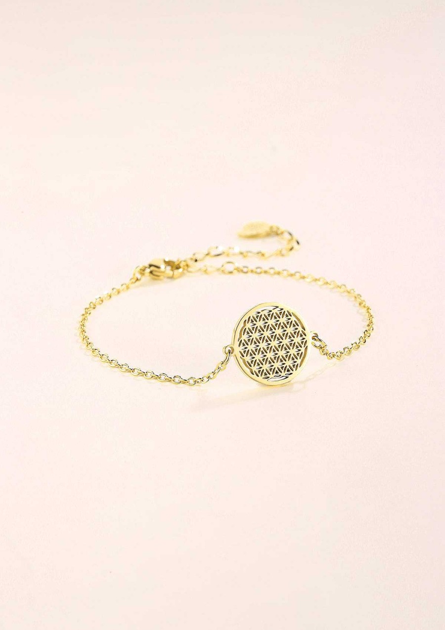 Armb Nder Hey Happiness | Armband Blume Des Lebens Gold