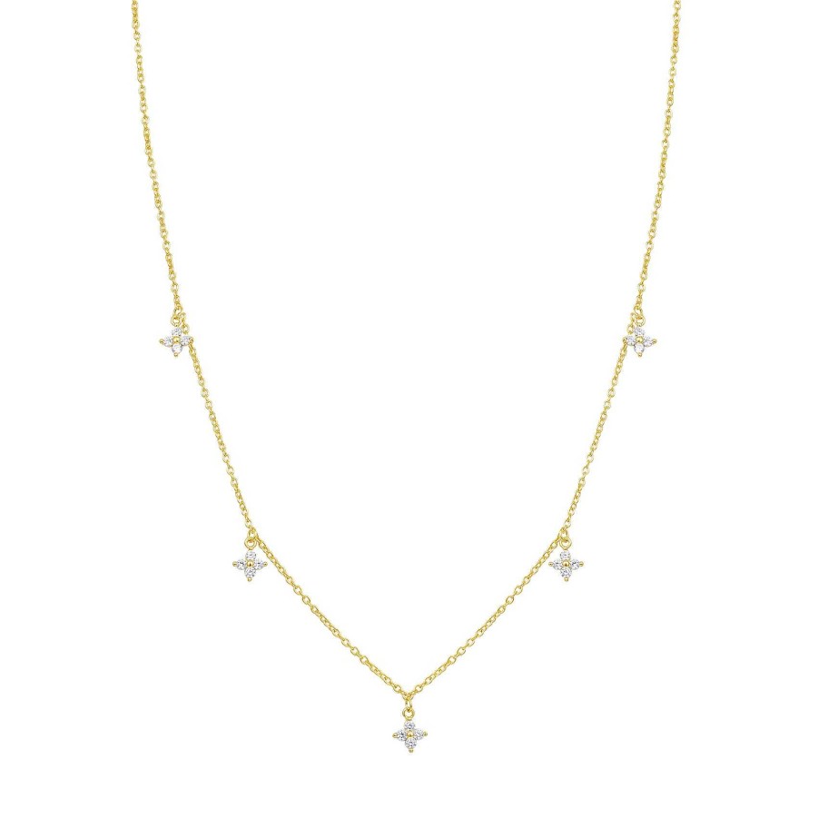 Layering Schmuck Hey Happiness | Bl Tenblatt Ketten Set Sterlingsilber In Gold