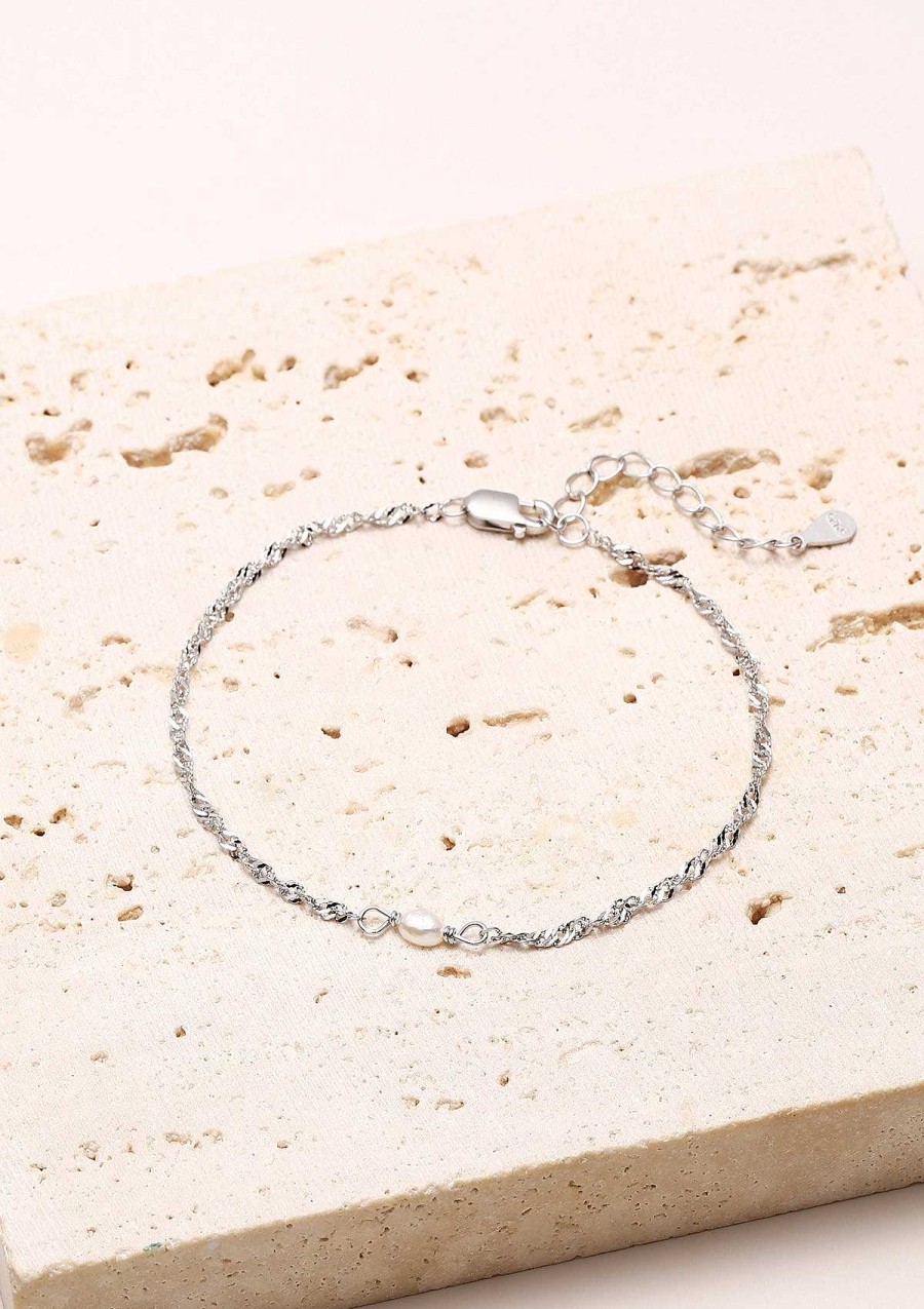 Armb Nder Hey Happiness | Armband Mit Perle Sterlingsilber Silver