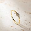 Ringe Hey Happiness | Schlanker Ring Diamant-Optik Sterlingsilber In Gold