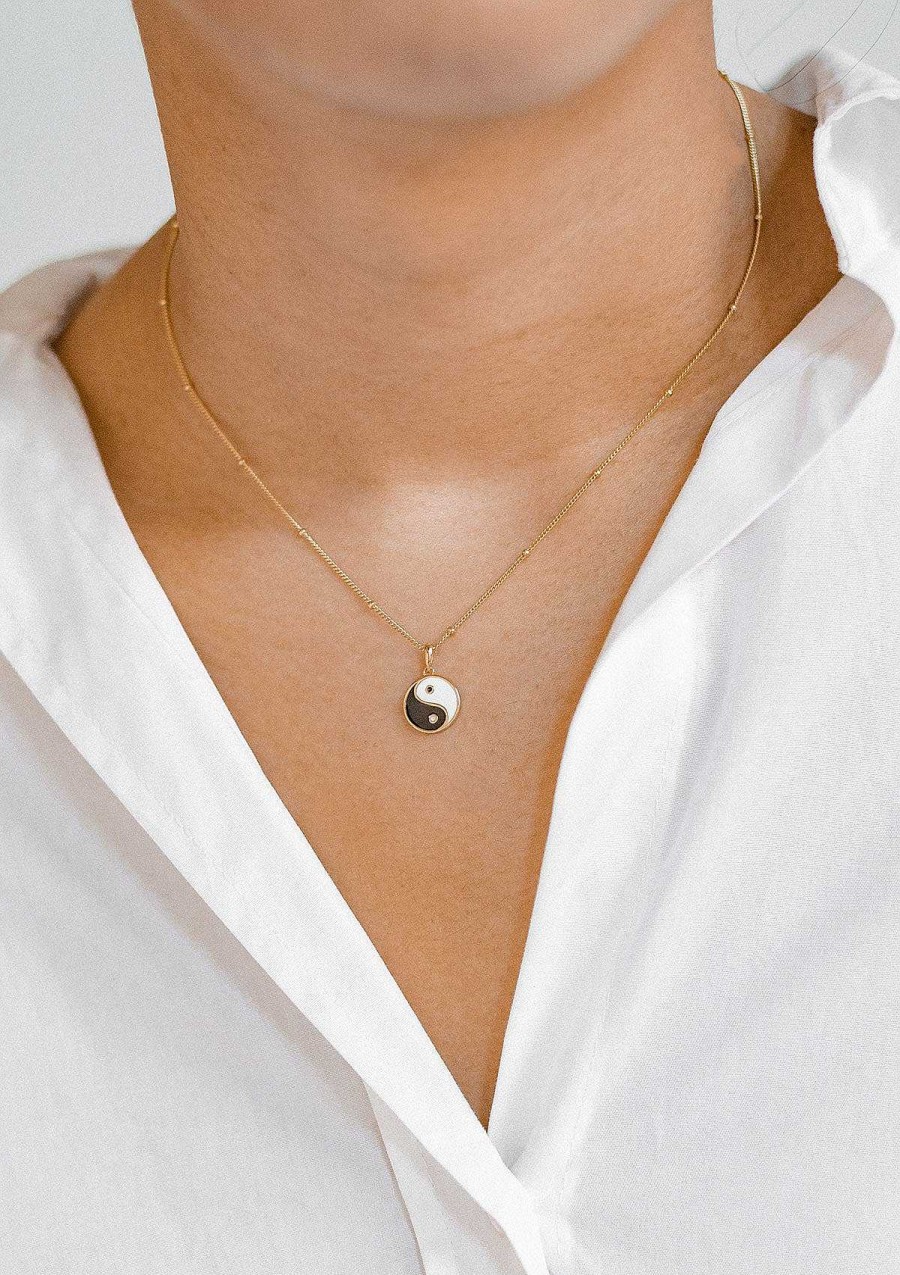 Ketten Hey Happiness | Kette Yin Yang Anh Nger Sterlingsilber In Gold