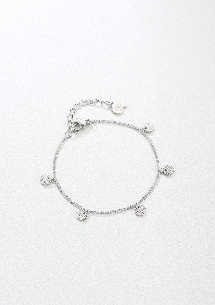 Armb Nder Hey Happiness | Armband Strukturierte Pl Ttchen Anh Nger In Silber Silver