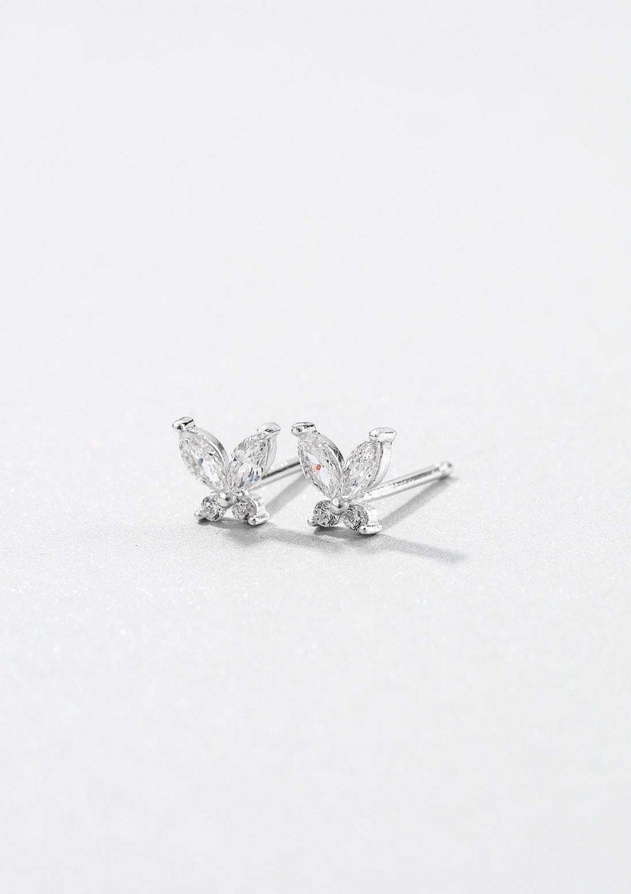 Ohrringe Hey Happiness | Schmetterling Ohrstecker Mit Schmucksteinen Sterlingsilber Silver