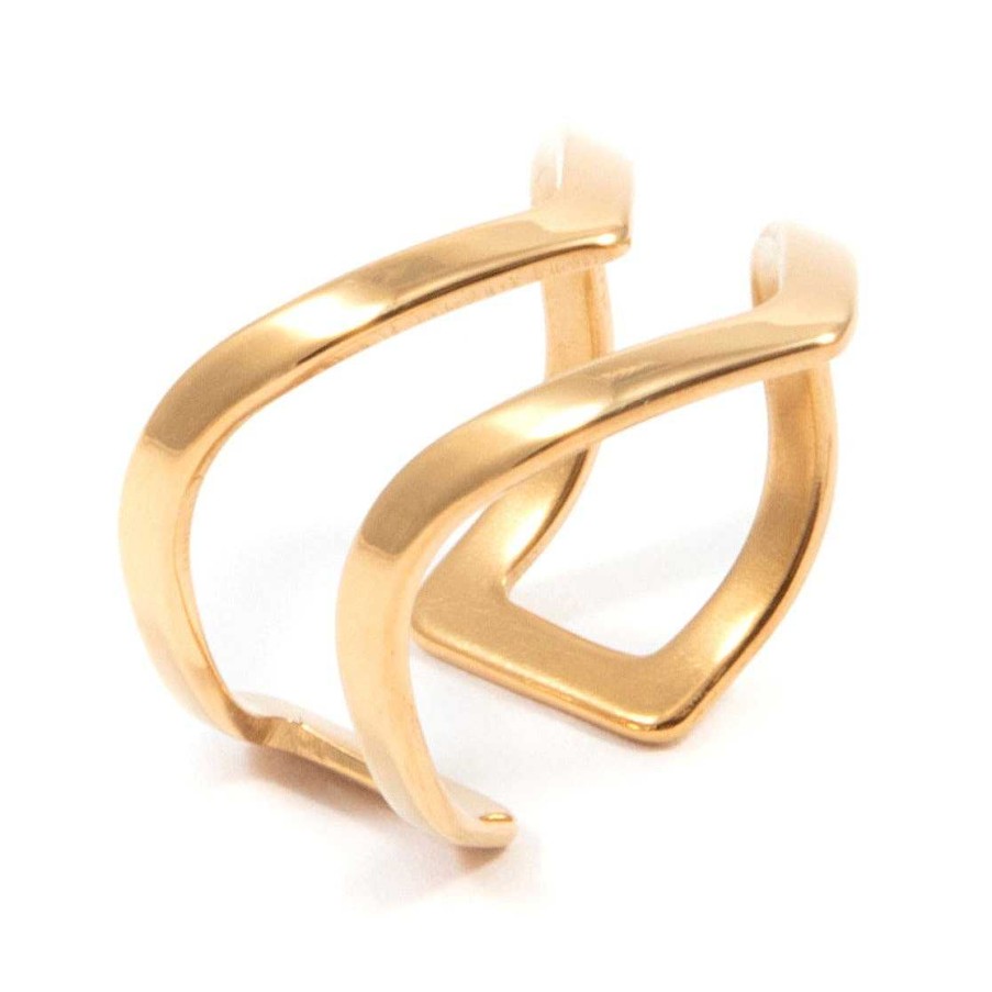 Ringe Hey Happiness | Doppel Chevron Ring In Gold