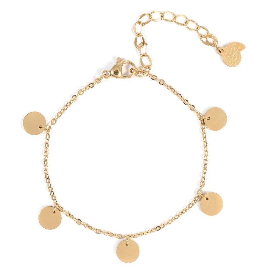 Armb Nder Hey Happiness | Armband Mit Mehreren Pl Ttchen In Farbe Gold