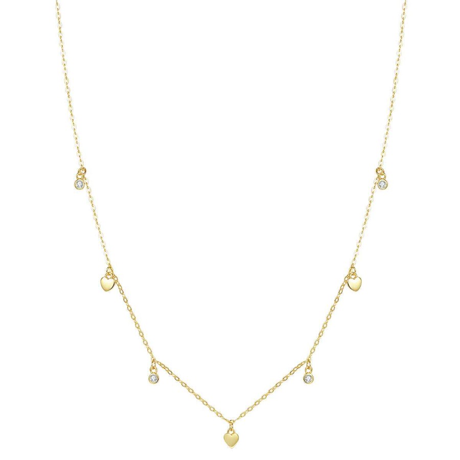 Ketten Hey Happiness | Kette Mit Herzchen Sterlingsilber In Gold