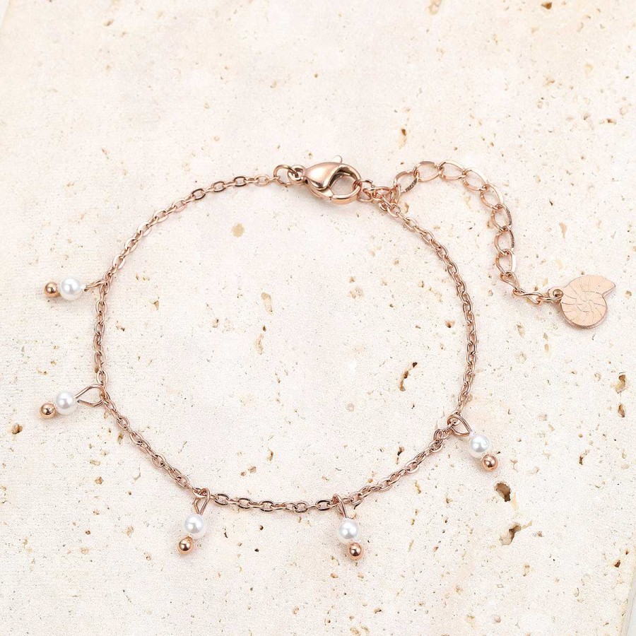 Armb Nder Hey Happiness | Rosegold Armband Mit Perlen Cinque Rose Gold