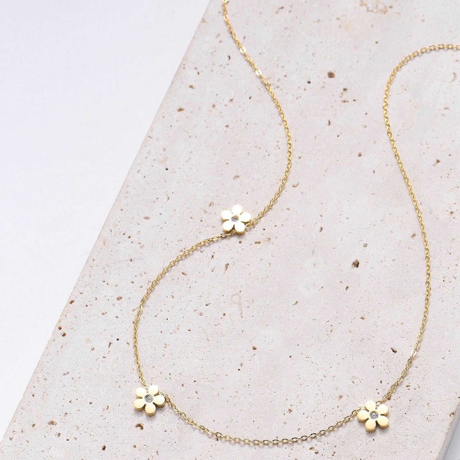 Ketten Hey Happiness | Vergissmeinnicht Charm Kette In Gold