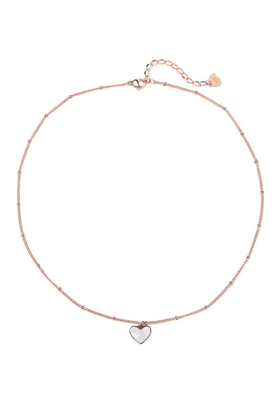 Ketten Hey Happiness | Muschelschale Herz Kette In Rosegold Rose Gold