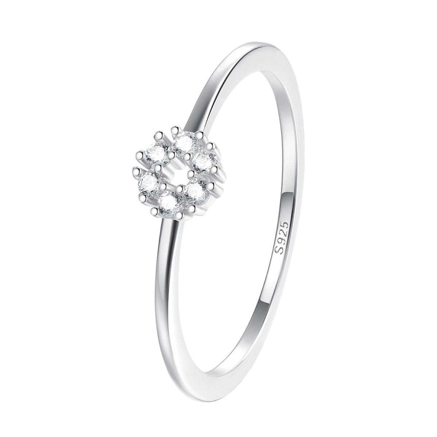 Ringe Hey Happiness | Funkelnder Kreis Ring Sterlingsilber Silver