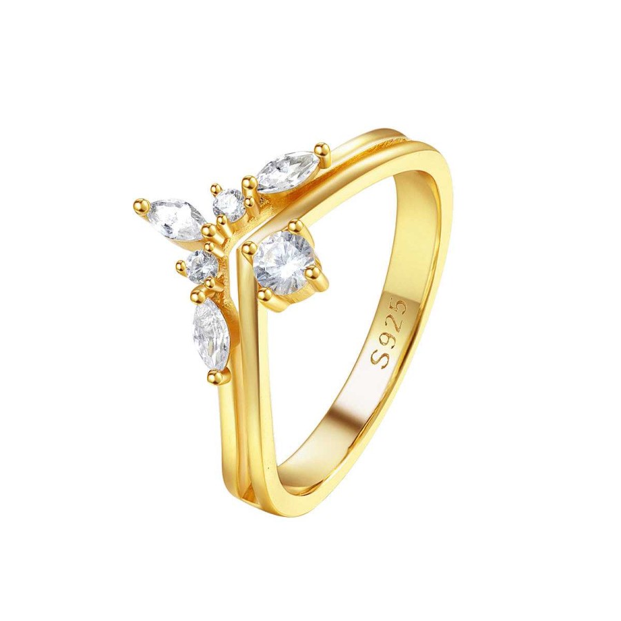 Ringe Hey Happiness | Zirkonia Krone Ring Ver Eter Sterlingsilber Gold