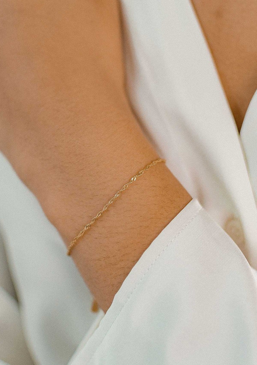 Armb Nder Hey Happiness | Singapurkette Armband Sterlingsilber In Gold