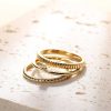 Ringe Hey Happiness | 3Er Set Strukturierte Ringe Sterlingsilber In Gold