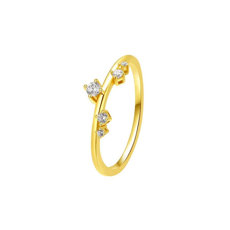 Ringe Hey Happiness | Apex Schmaler Ring Sterlingsilber In Gold