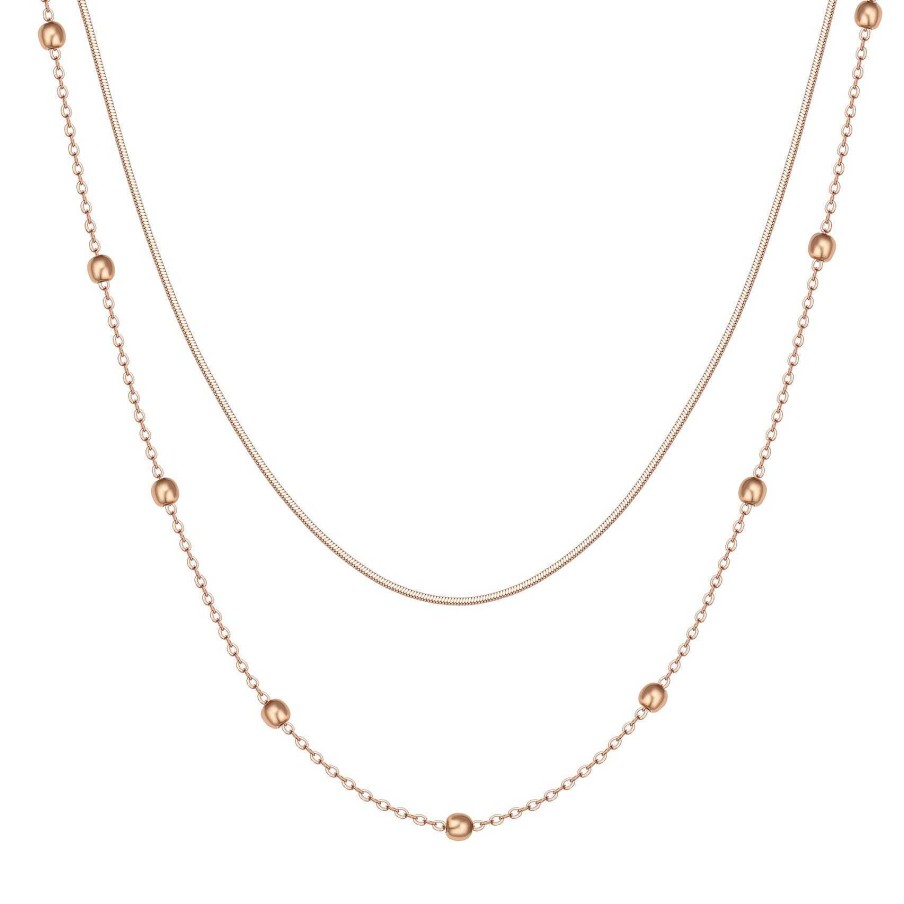 Ketten Hey Happiness | Rosegold Kette Mehrreihig Rose Gold