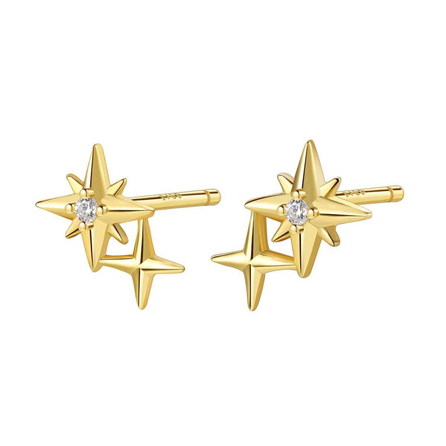 Ohrringe Hey Happiness | Duo Konstellation Ohrstecker Aus Sterlingsilber In Gold