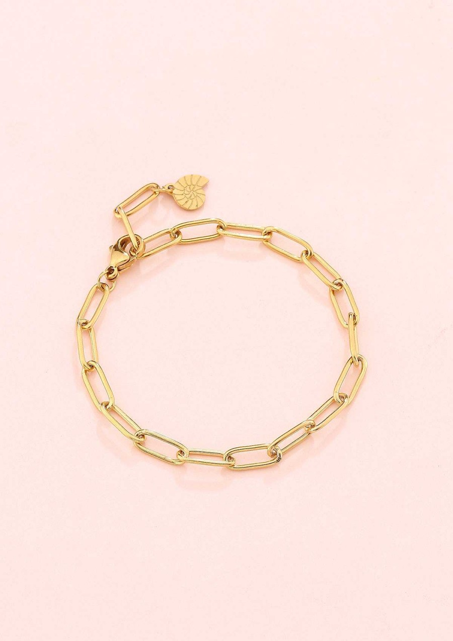 Armb Nder Hey Happiness | Gro Gliedriges Armband Gold