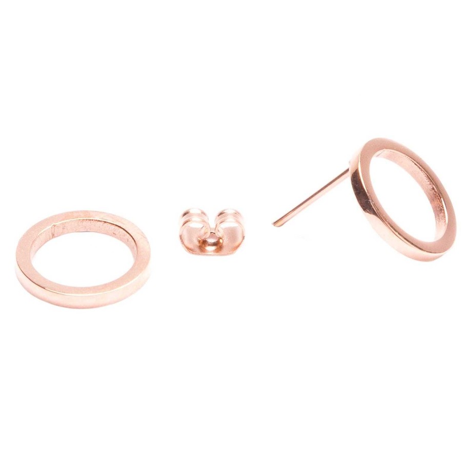 Ohrringe Hey Happiness | Offene Kreis Ohrstecker Rose Gold