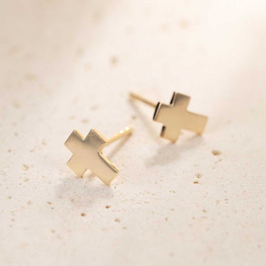 Ohrringe Hey Happiness | Glaube Ohrstecker 14K Gold