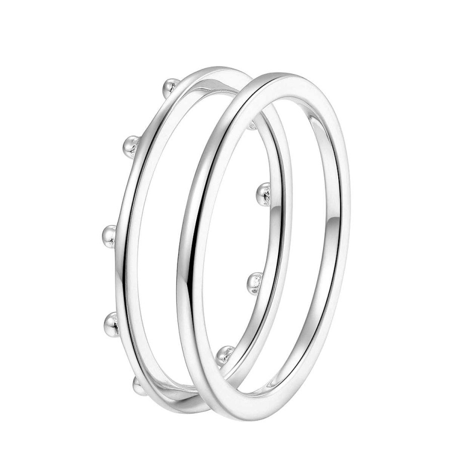 Ringe Hey Happiness | Halo K Gelchen Ring Set Sterlingsilber Silver