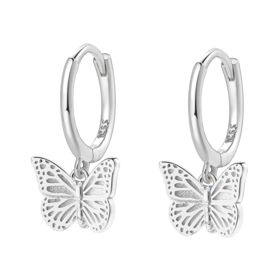 Ohrringe Hey Happiness | Schmetterling Huggie Ohrringe Sterlingsilber Silver