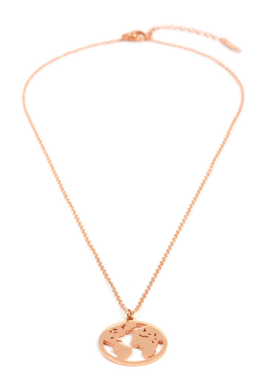 Ketten Hey Happiness | Weltkarte Kette In Rosegold Rose Gold