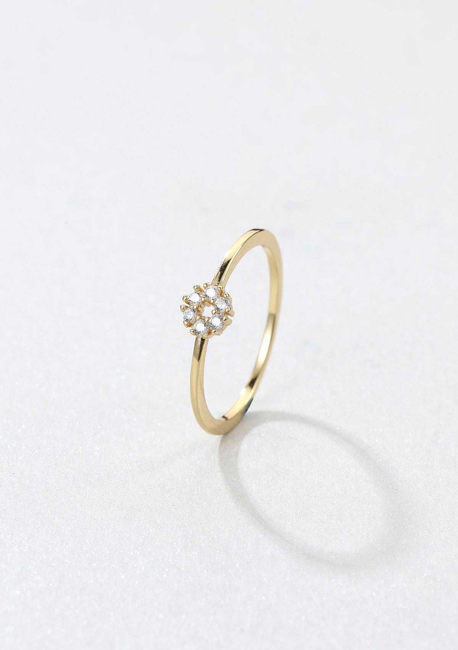 Ringe Hey Happiness | Funkelnder Kreis Ring Ver Eter Sterlingsilber Gold