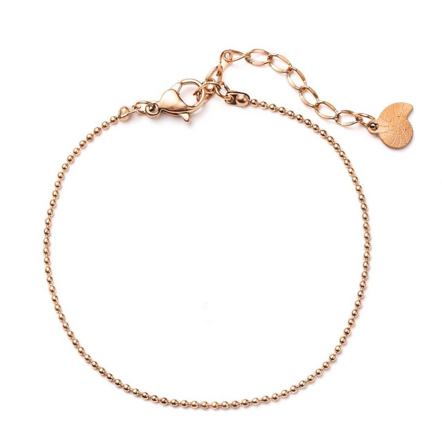 Armb Nder Hey Happiness | Armband In Kugelkette-Design In Rosegold Rose Gold