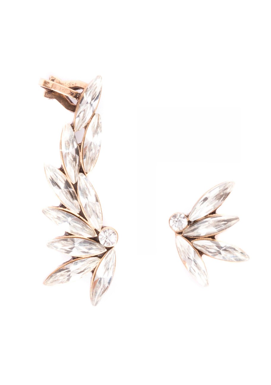 Ohrringe Hey Happiness | Asymmetrische Ear Cuff Ohrringe Vintage Gold