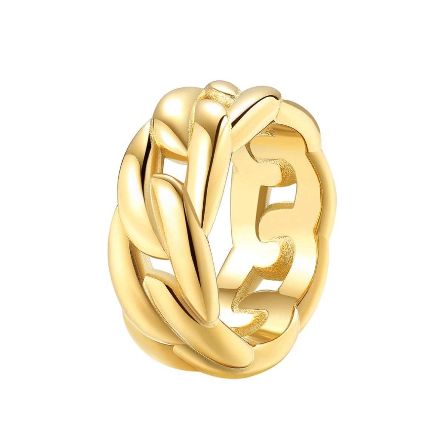 Ringe Hey Happiness | Chunky Panzer-Ring In Farbe Gold