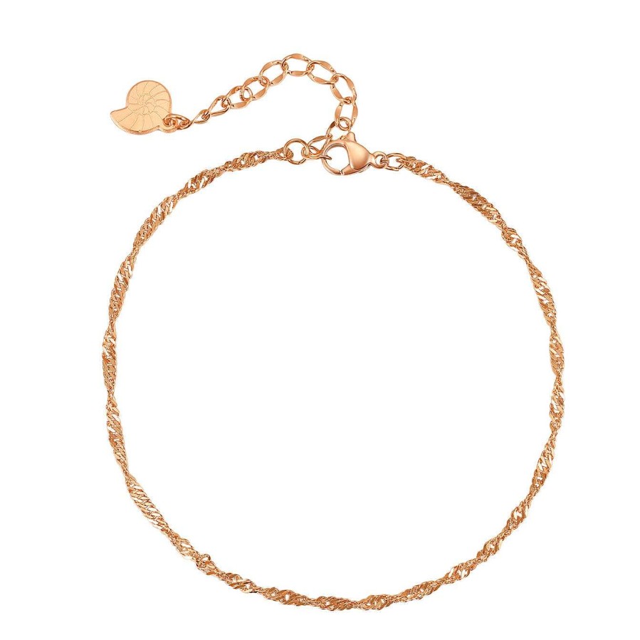 Fu Kettchen Hey Happiness | Feine Fu Kette Im Singapur-Design In Rosegold Rose Gold