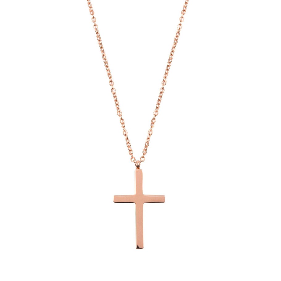 Ketten Hey Happiness | Kette Mit Kreuz Anh Nger In Rosegold Rose Gold