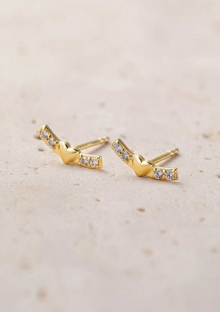 Ohrringe Hey Happiness | Erhebung Ohrstecker 14K Gold