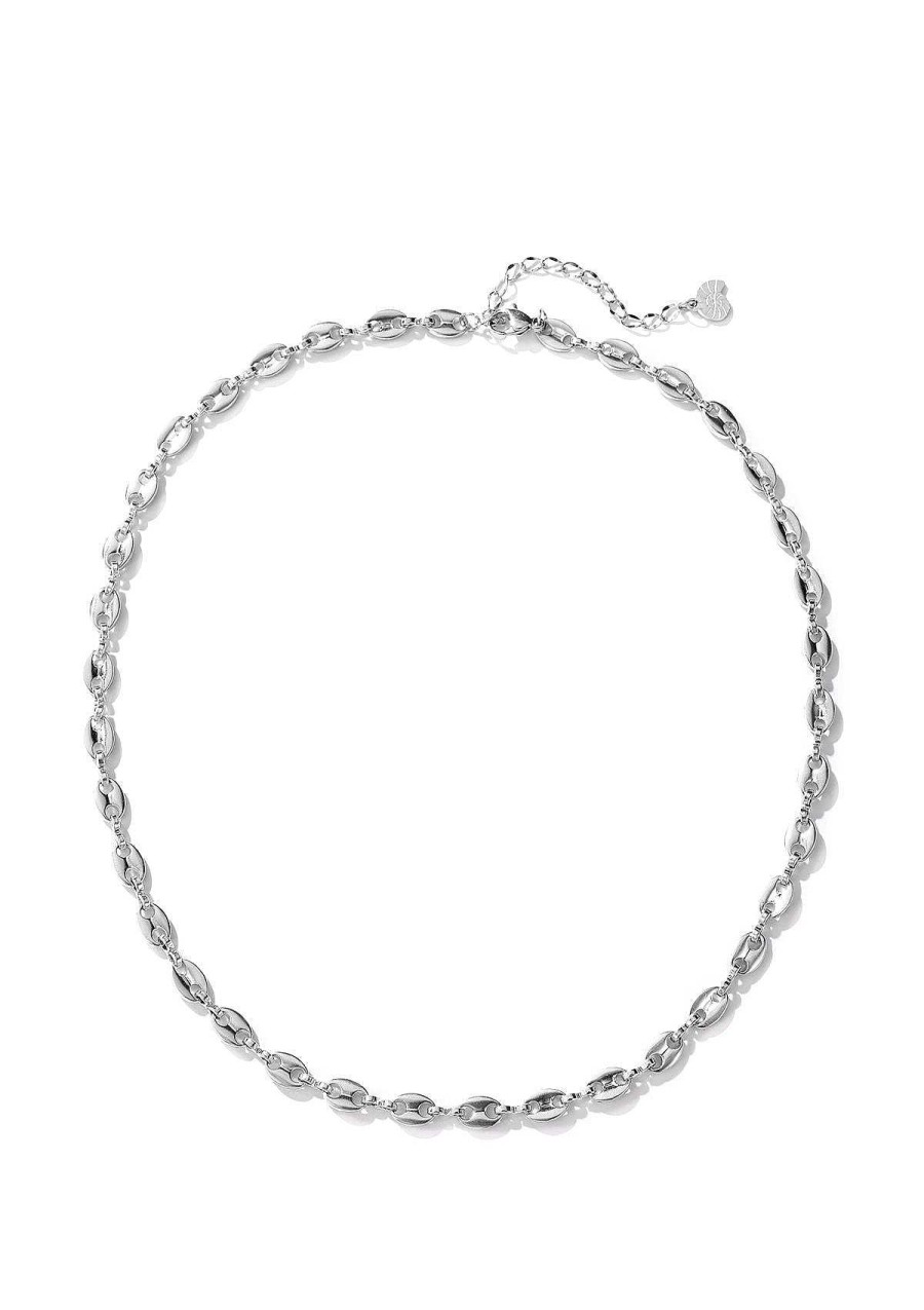 Ketten Hey Happiness | Gepufft Link Mariner Kette In Silber Silver