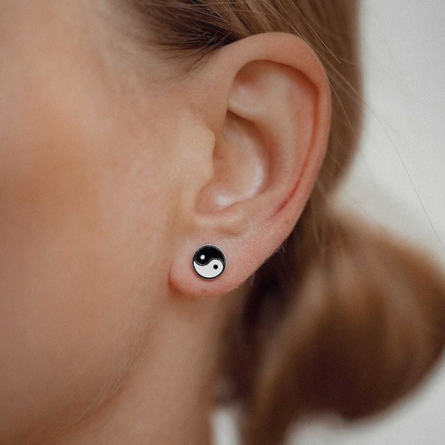 Ohrringe Hey Happiness | Yin Yang Ohrstecker In Silber Silver