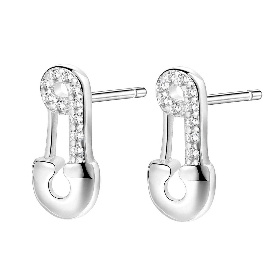 Ohrringe Hey Happiness | Sicherheitsnadel Ohrstecker Sterlingsilber Silver