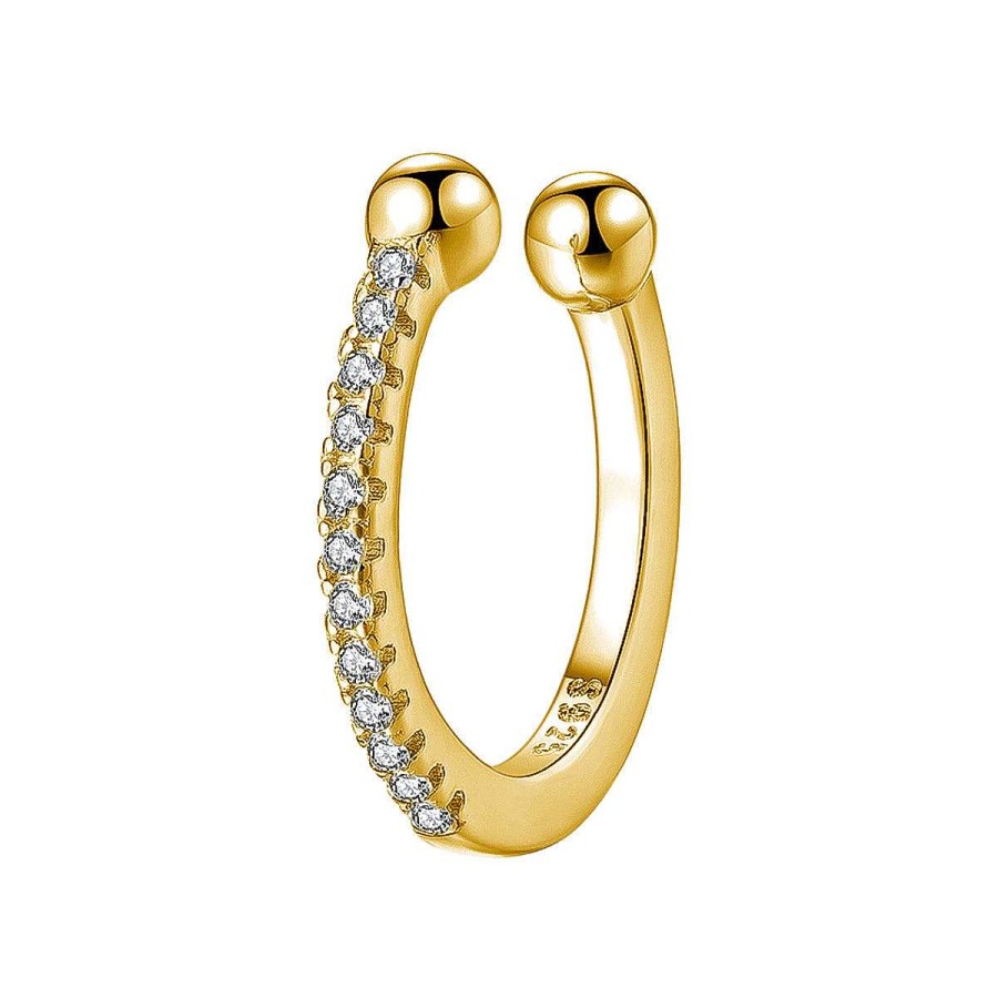 Ohrringe Hey Happiness | Strass Ear Cuff Ohrring Sterlingsilber In Gold