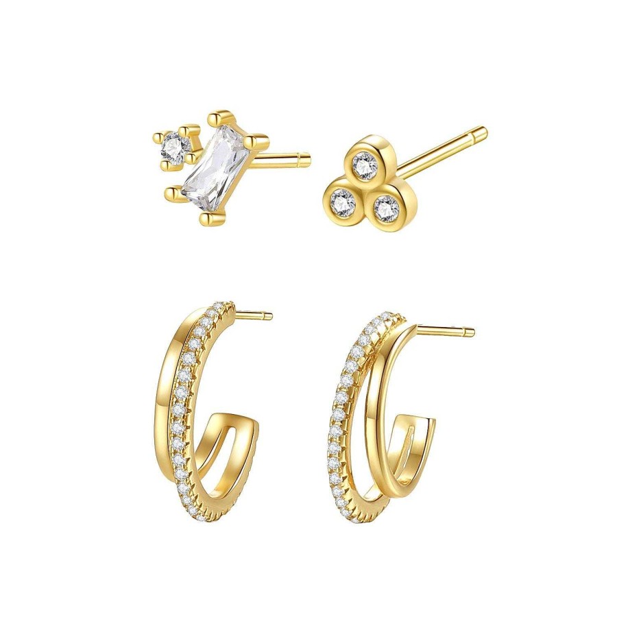 Ohrringe Hey Happiness | Schillernde Ohrringe Set Aus Sterlingsilber In Gold