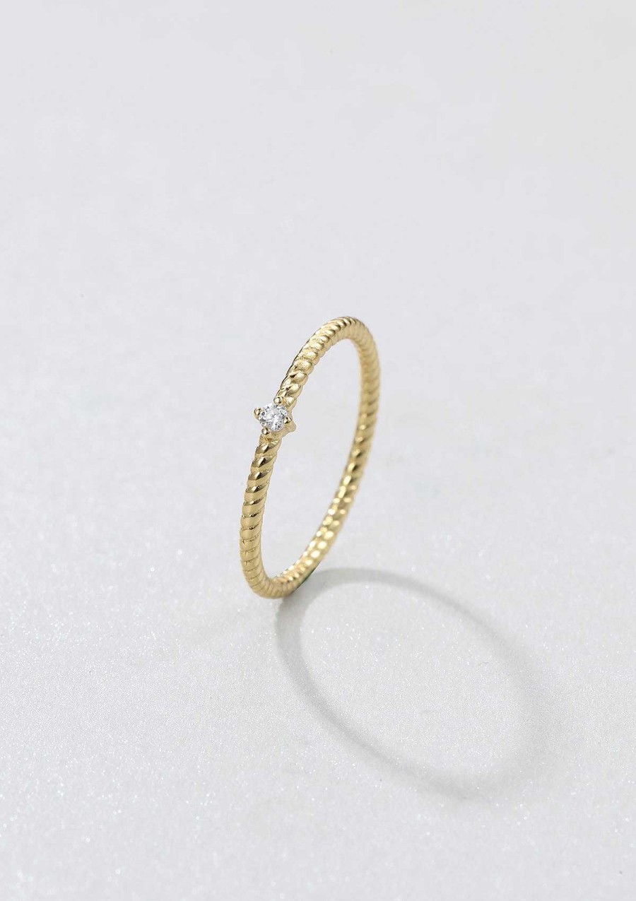 Ringe Hey Happiness | Zirkonia Kordelring Sterlingsilber In Gold