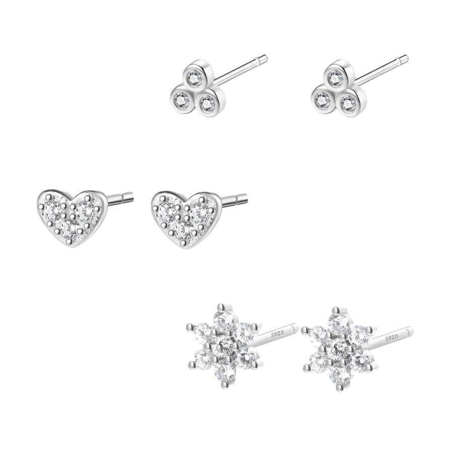 Layering Schmuck Hey Happiness | Trio Ohrstecker Set Sterlingsilber