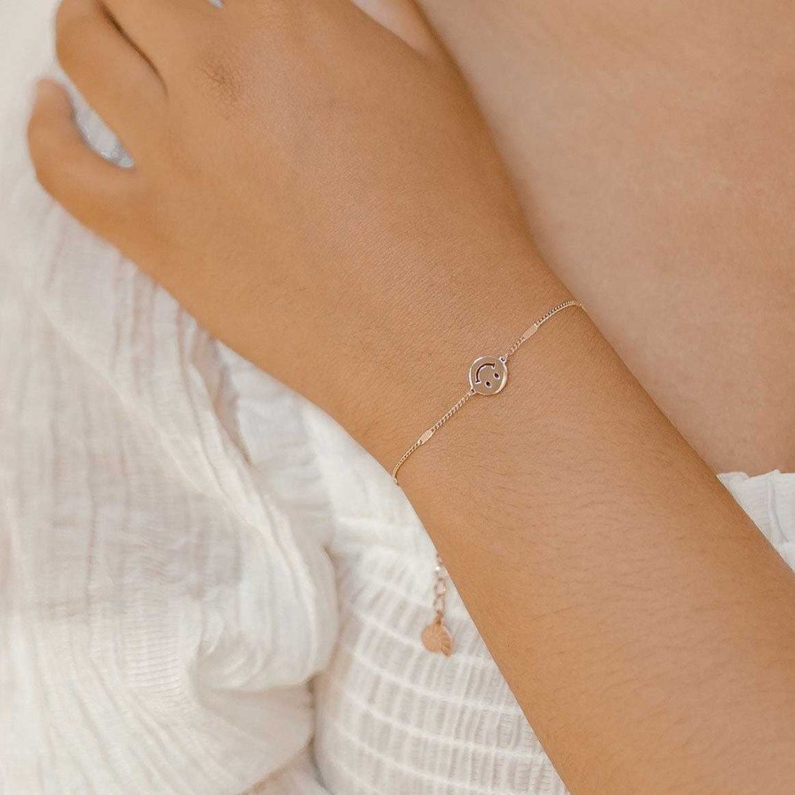 Armb Nder Hey Happiness | Smiley Gesicht Anh Nger Armband In Rosegold Rose Gold