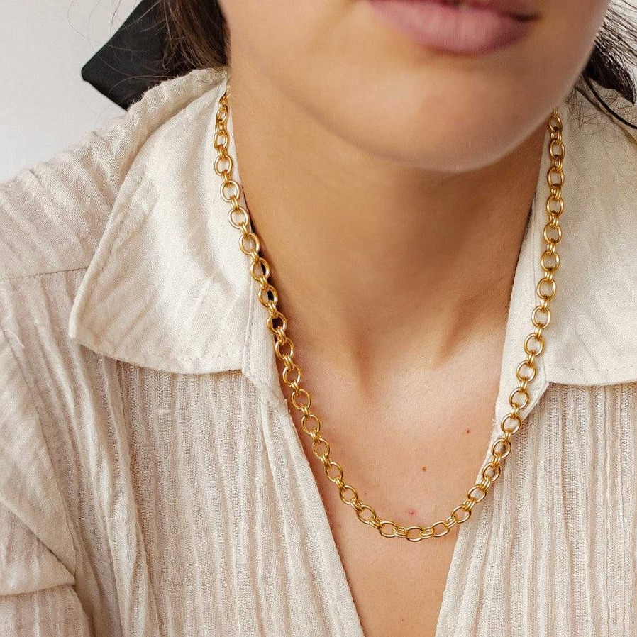 Ketten Hey Happiness | Chunky Chain Rundankerkette In Gold