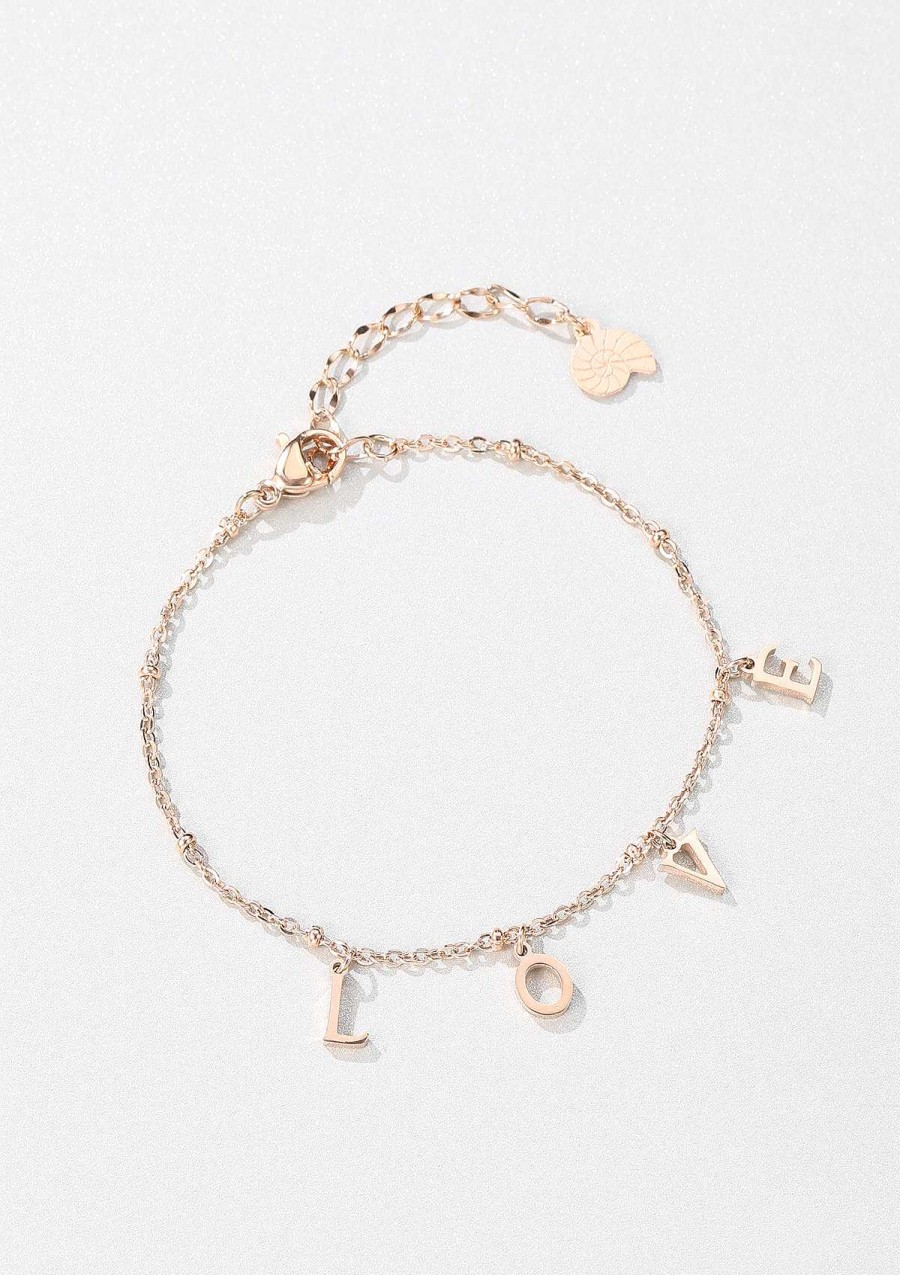 Armb Nder Hey Happiness | Love Charm Armband In Rosegold Rose Gold