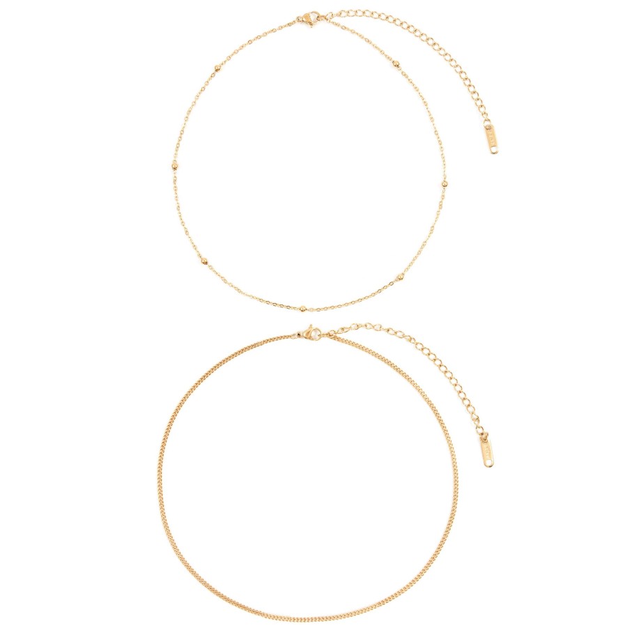 Ketten Hey Happiness | Choker Set Im Zarten Design In Farbe Gold