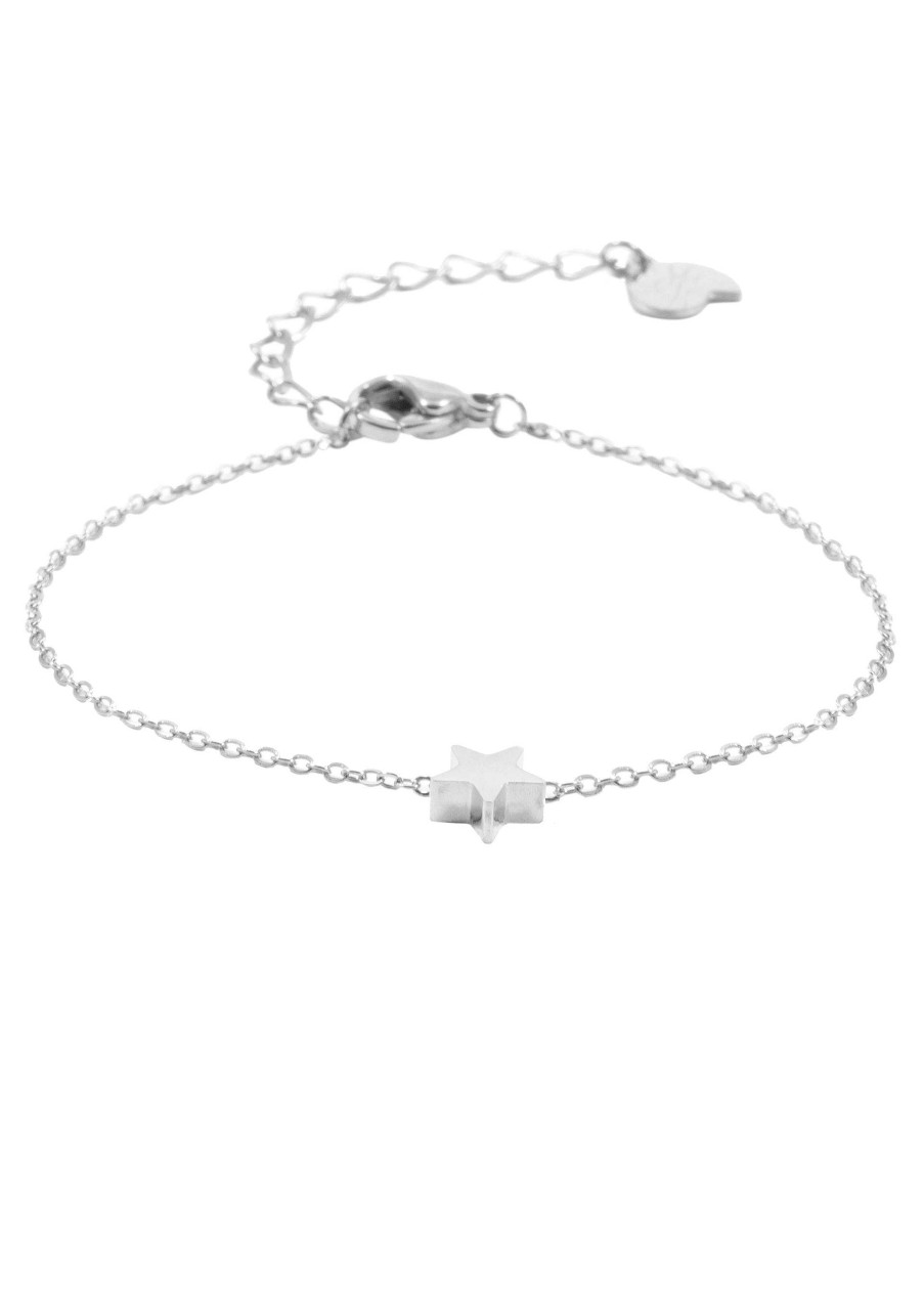 Armb Nder Hey Happiness | Stern Armband In Silberfarbe Silver