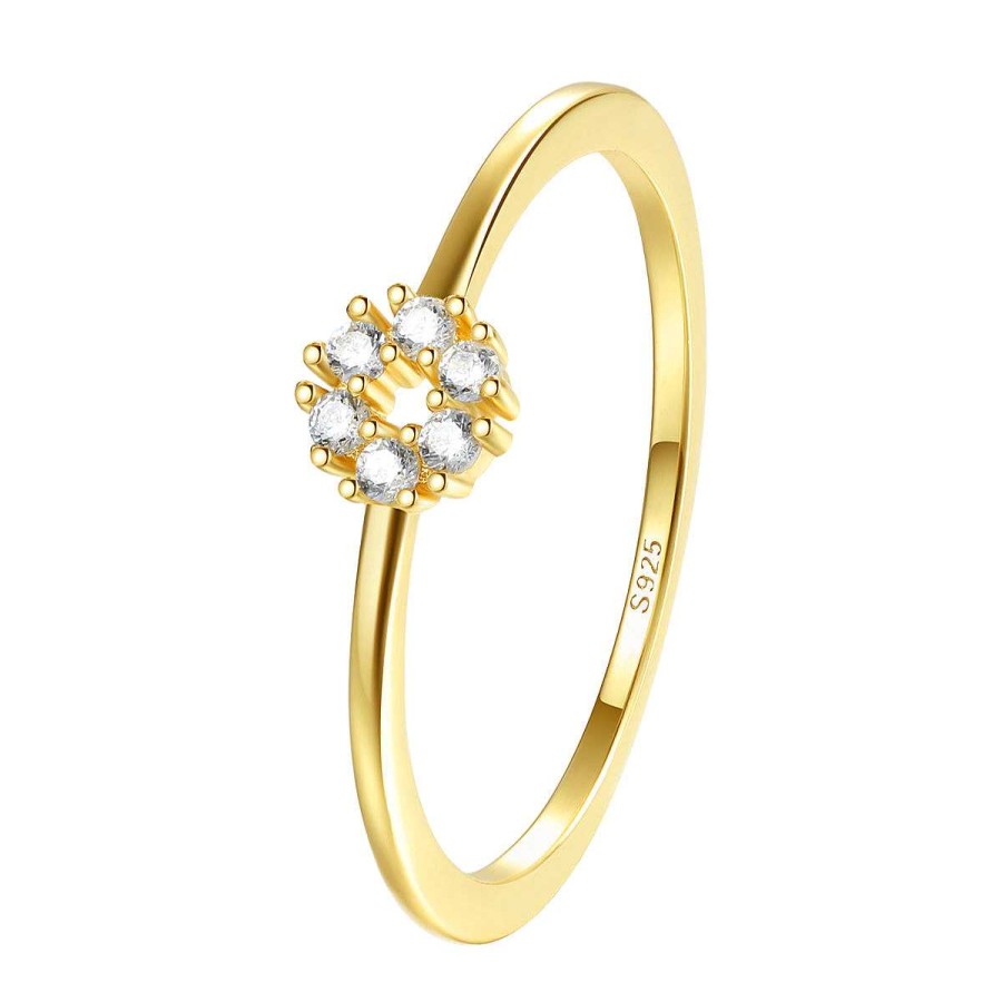 Ringe Hey Happiness | Funkelnder Kreis Ring Ver Eter Sterlingsilber Gold