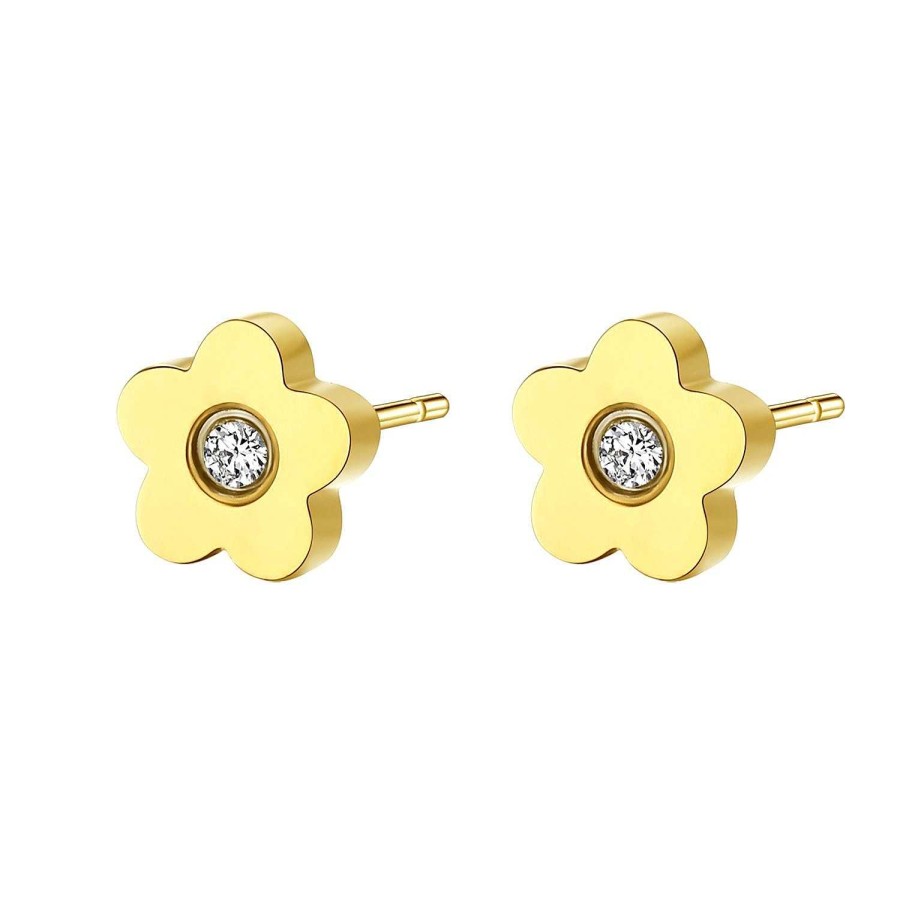 Ohrringe Hey Happiness | Zierliche Blume Ohrstecker In Gold